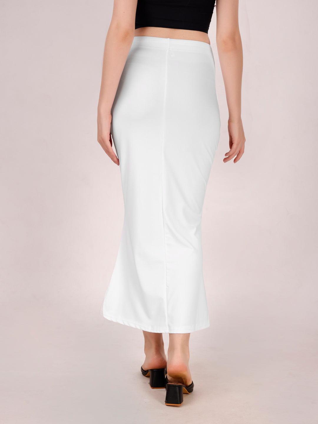 White Lycra Shapewear Saree Petticoat