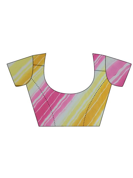 Tikhi Imli Yellow Net Faux Mirror Work Ruffle Saree with Unstitched Blouse