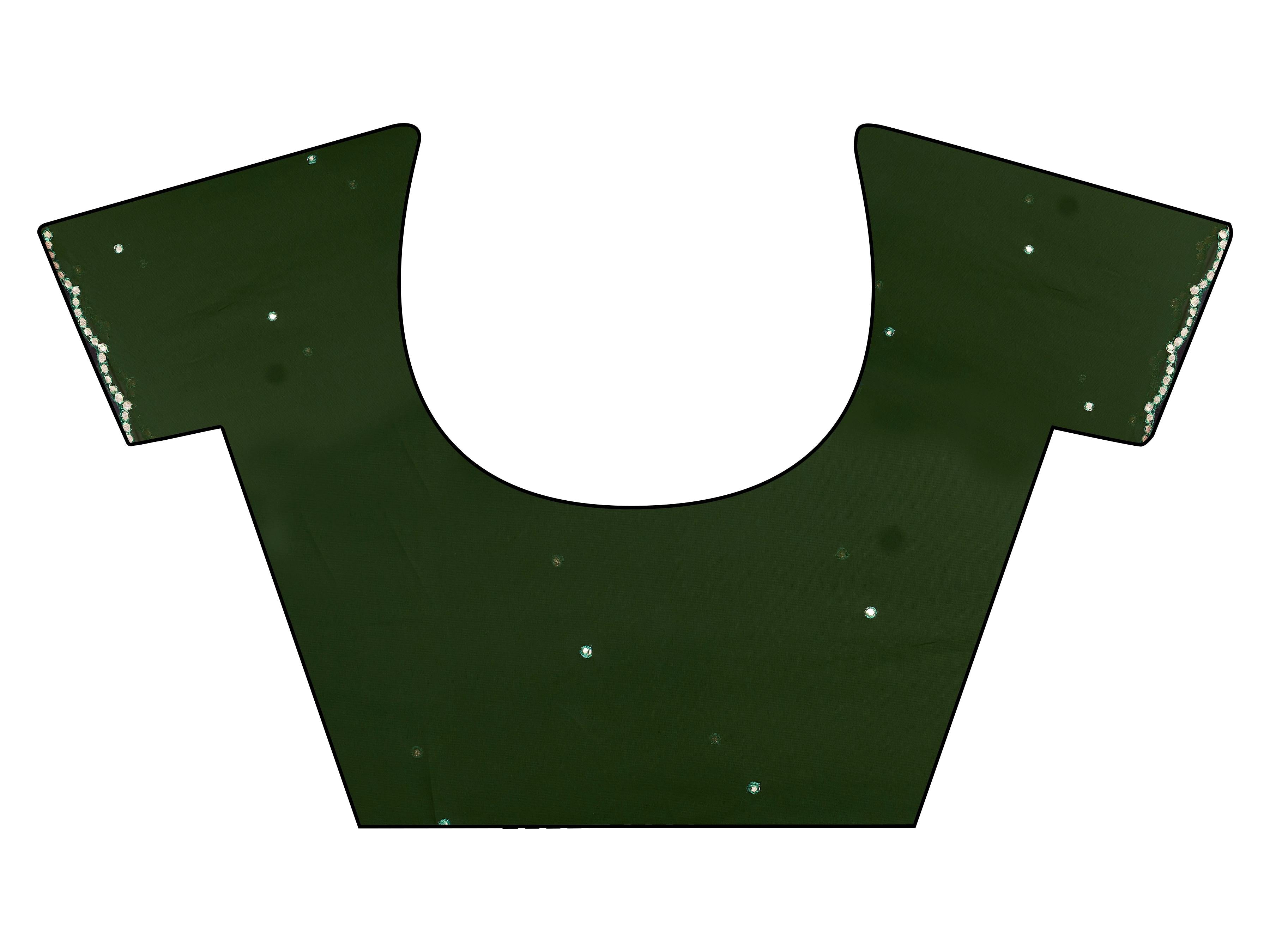 Green colored organza saree with embellished work