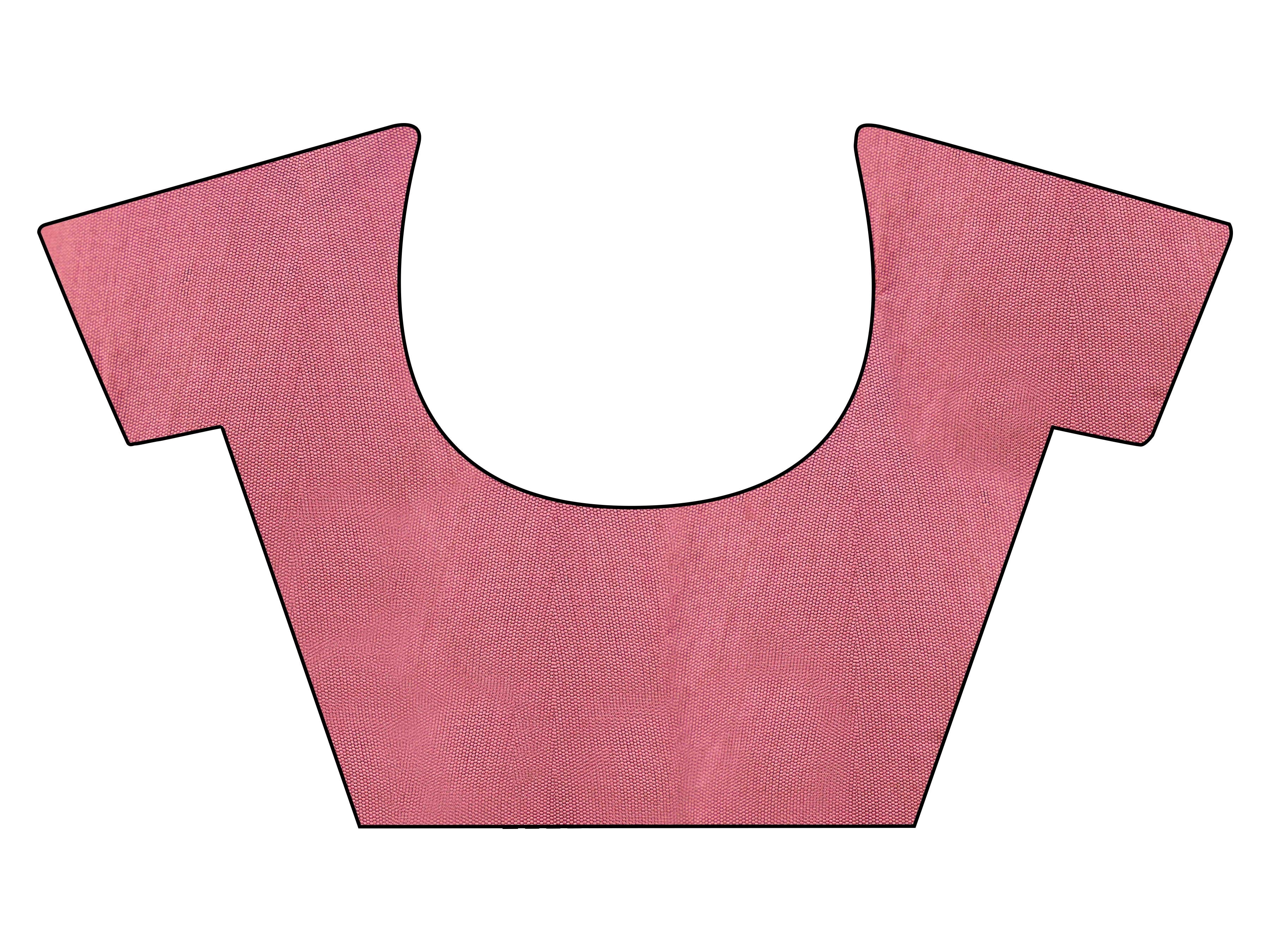 Pink colored chiffon saree with embellished lace and brocade blouse