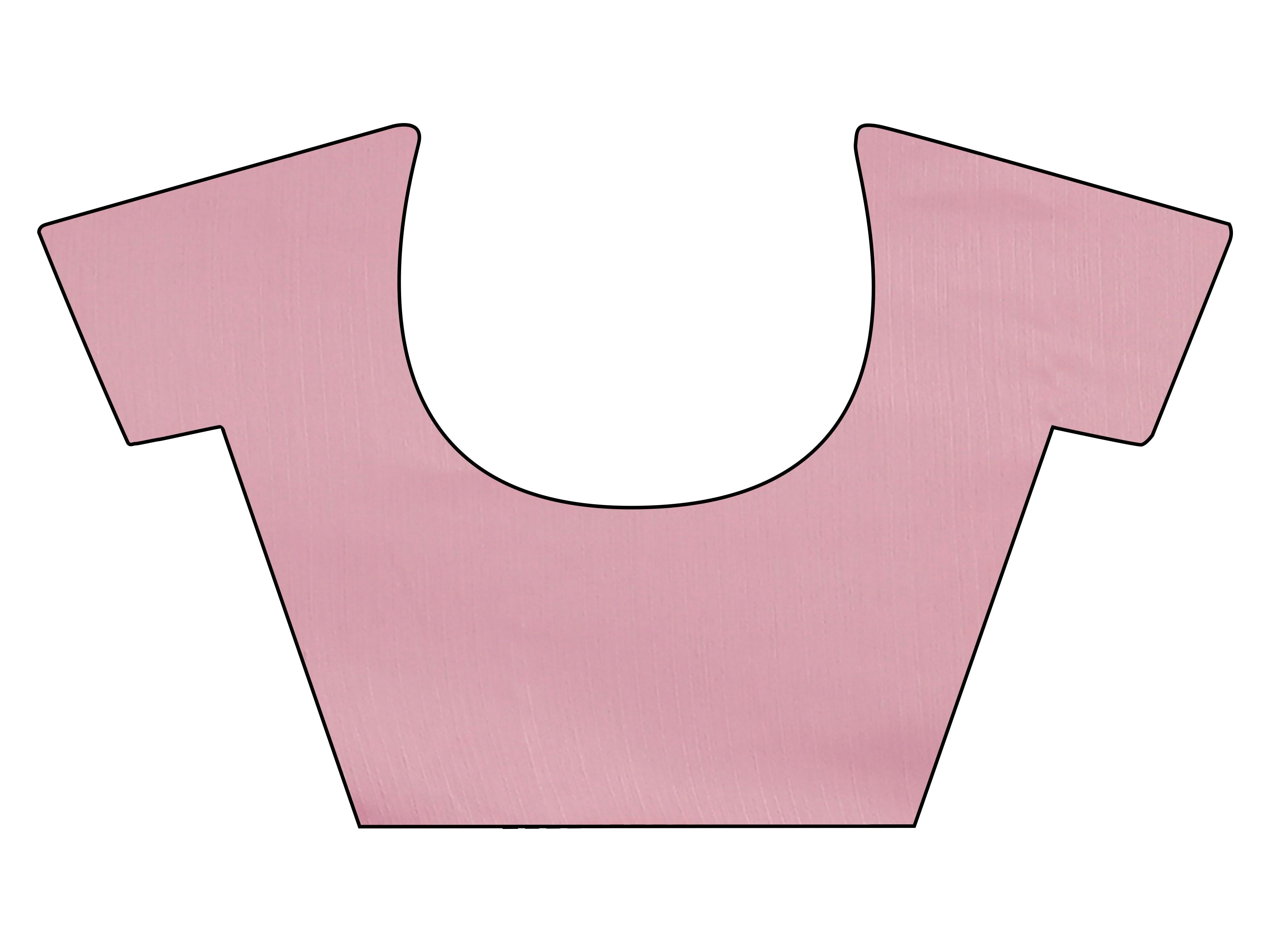 Pink colored jimy cho saree with mukaish work and scalloped border