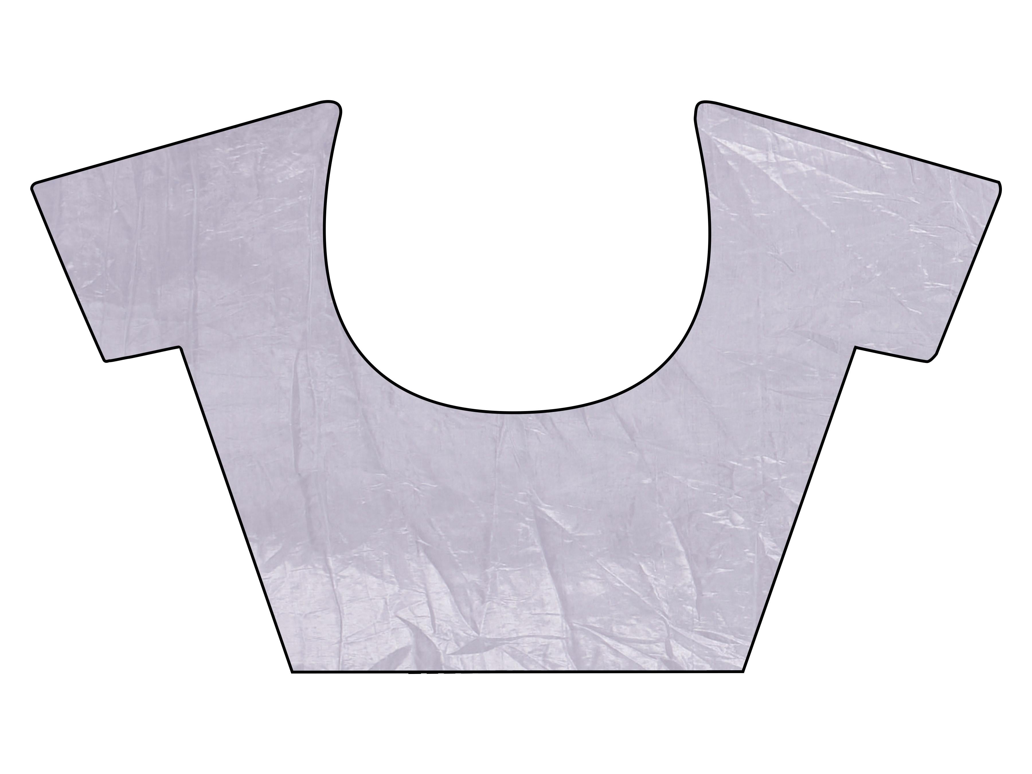 Mauve colored saree with mirror embroidery on pallu and scalloped border