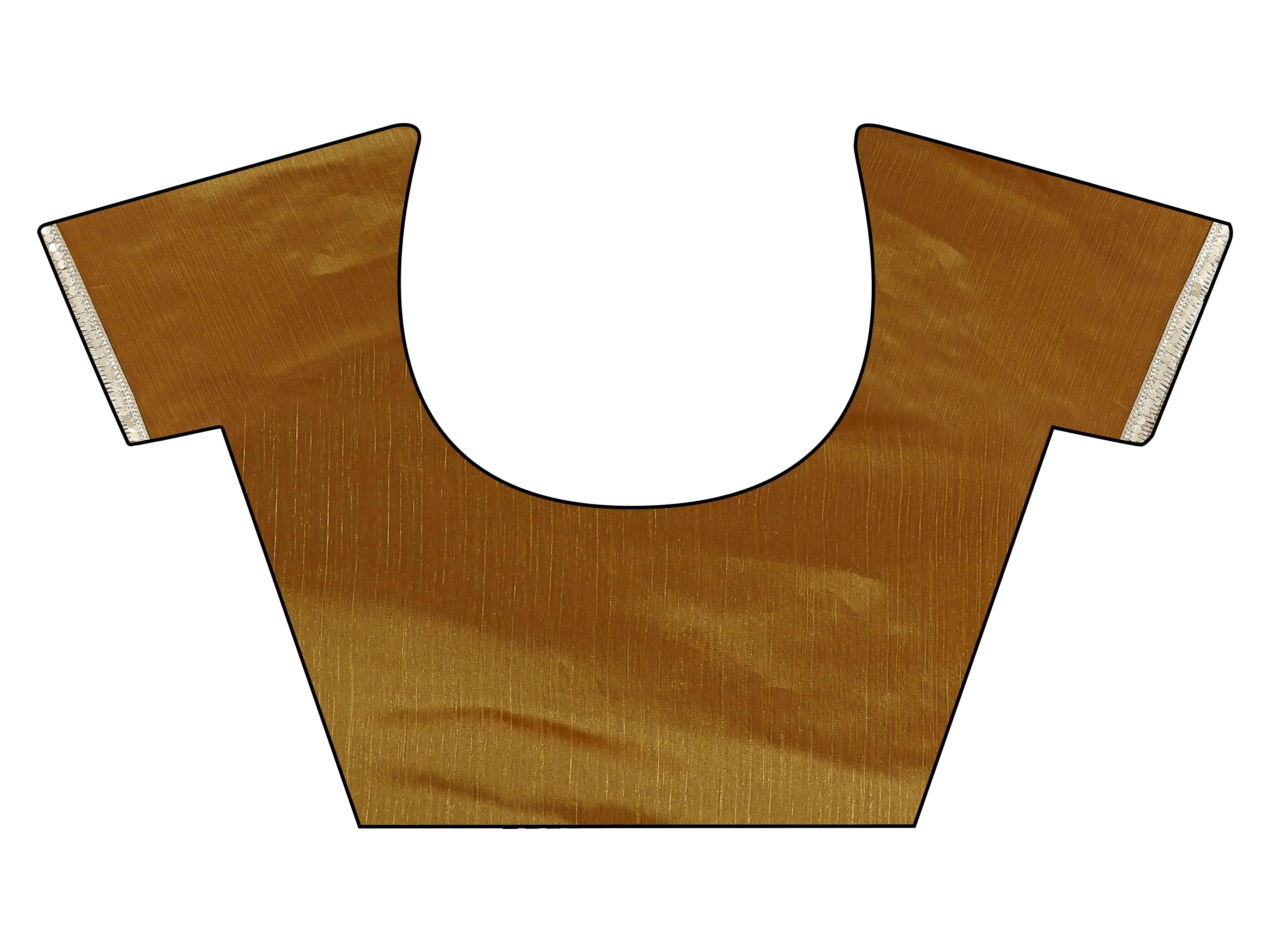 Gold colored jimmy chooo saree with sequinned butti and embroidered border