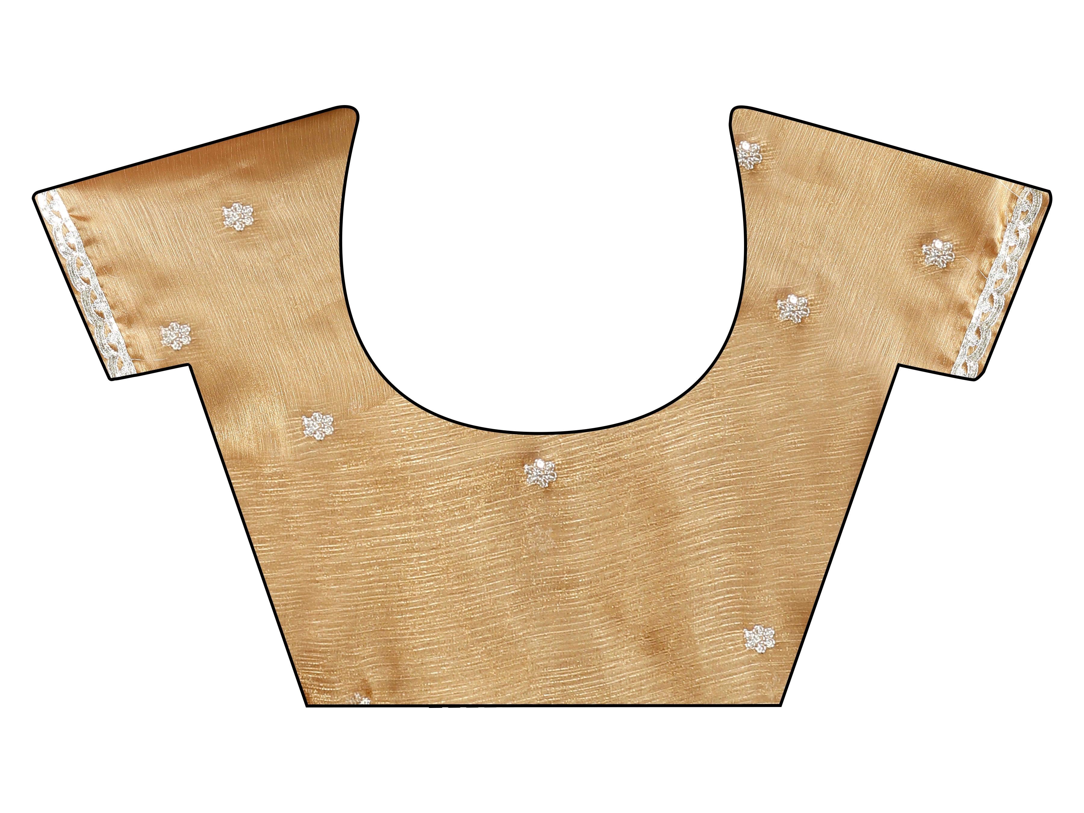 Gold colored jimmy chooo sequinned embroidered saree