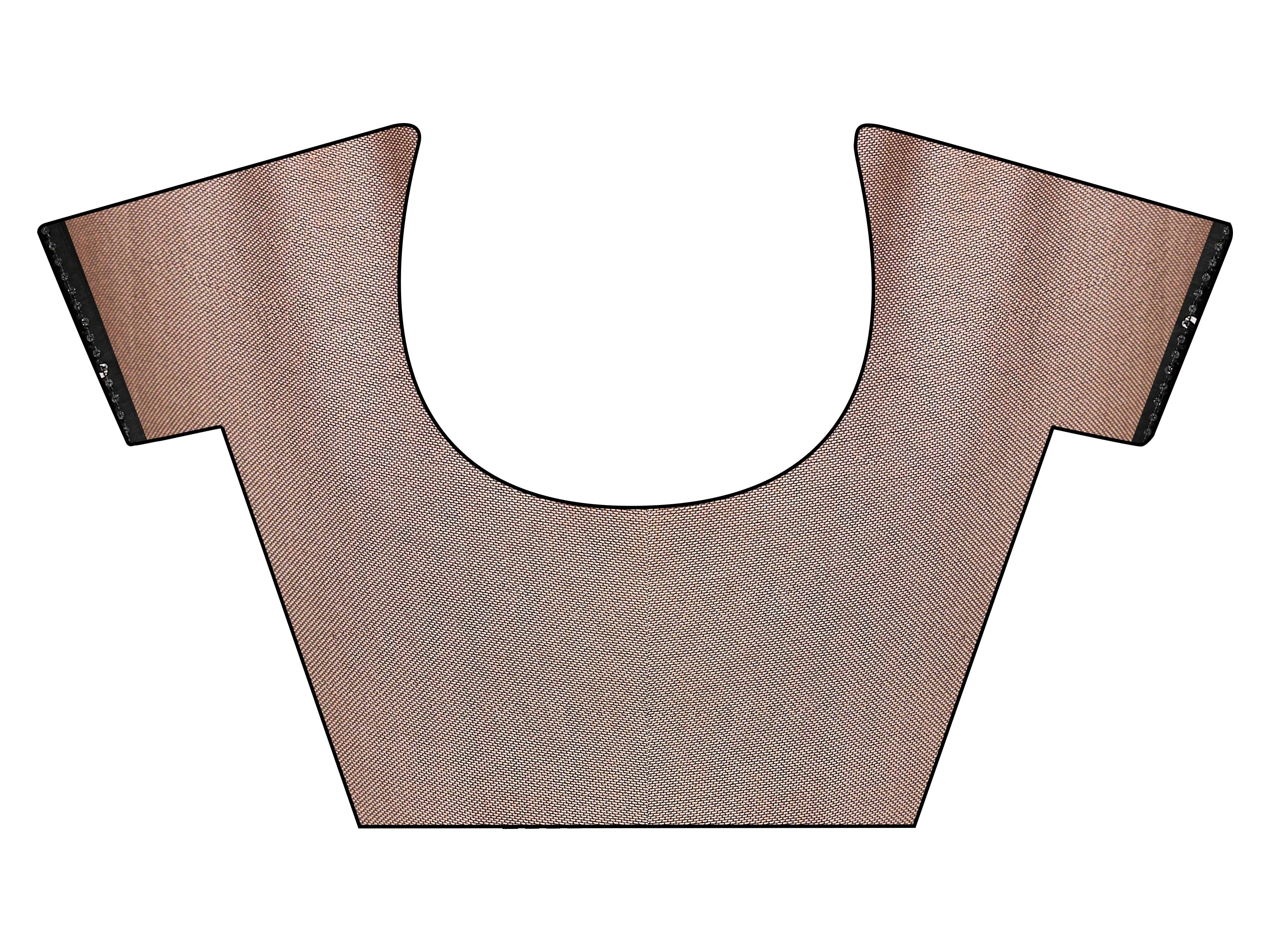 Brown colored designer saree with sequence and beads embroidery on shoulder portion