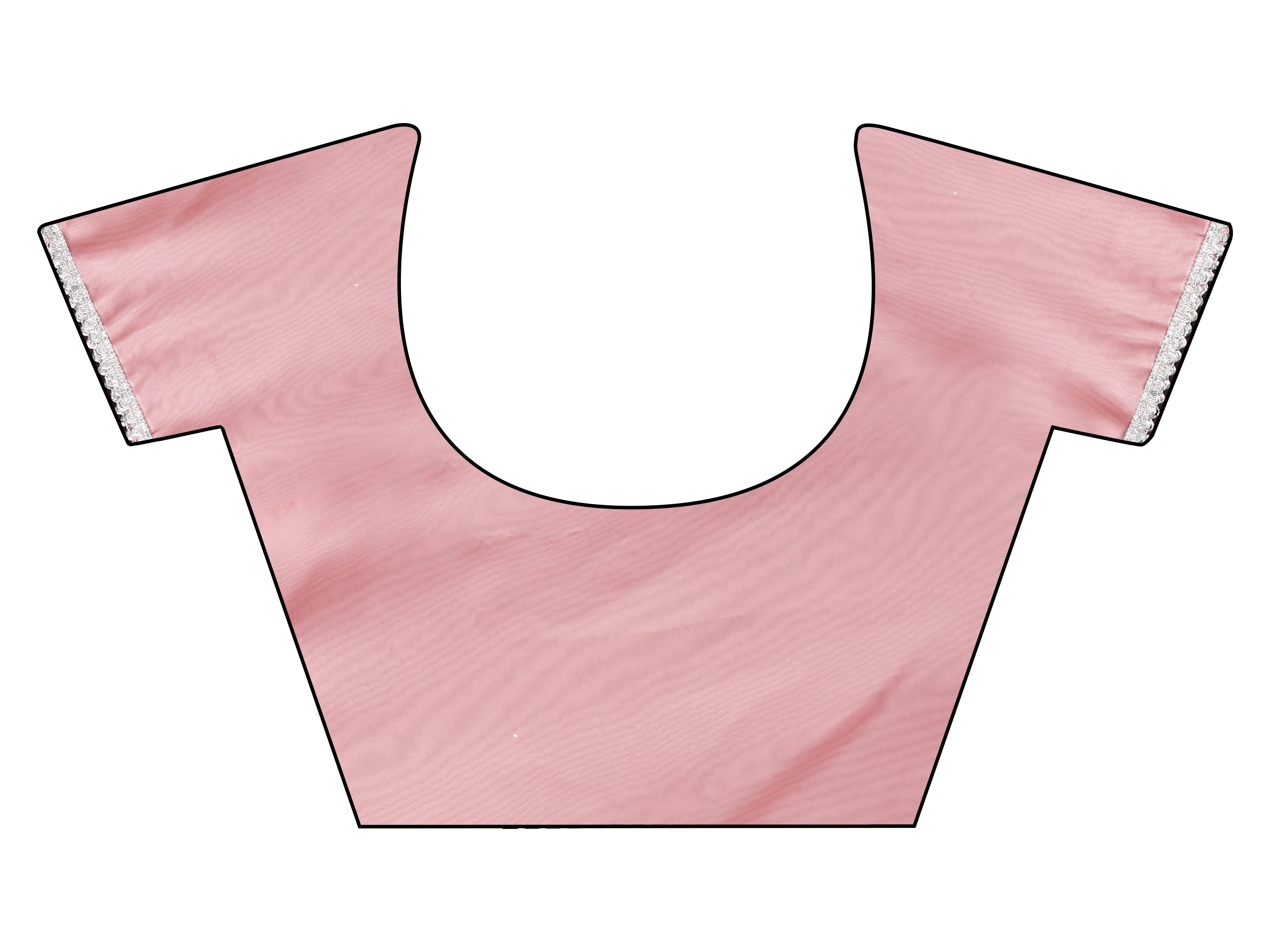 Pink colored designer half and half saree