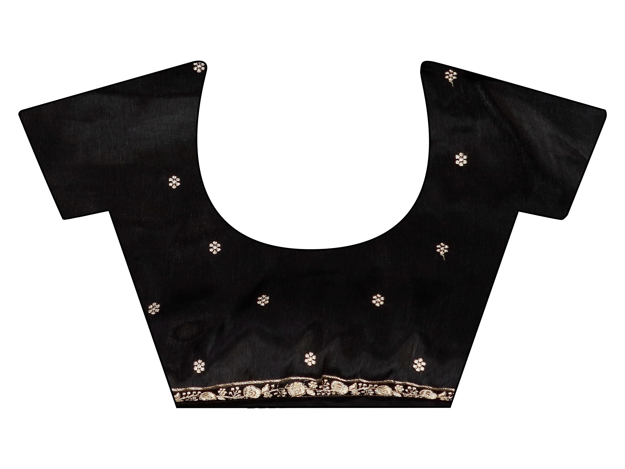 Black colored zari embroidered designer saree with tassles on pallu