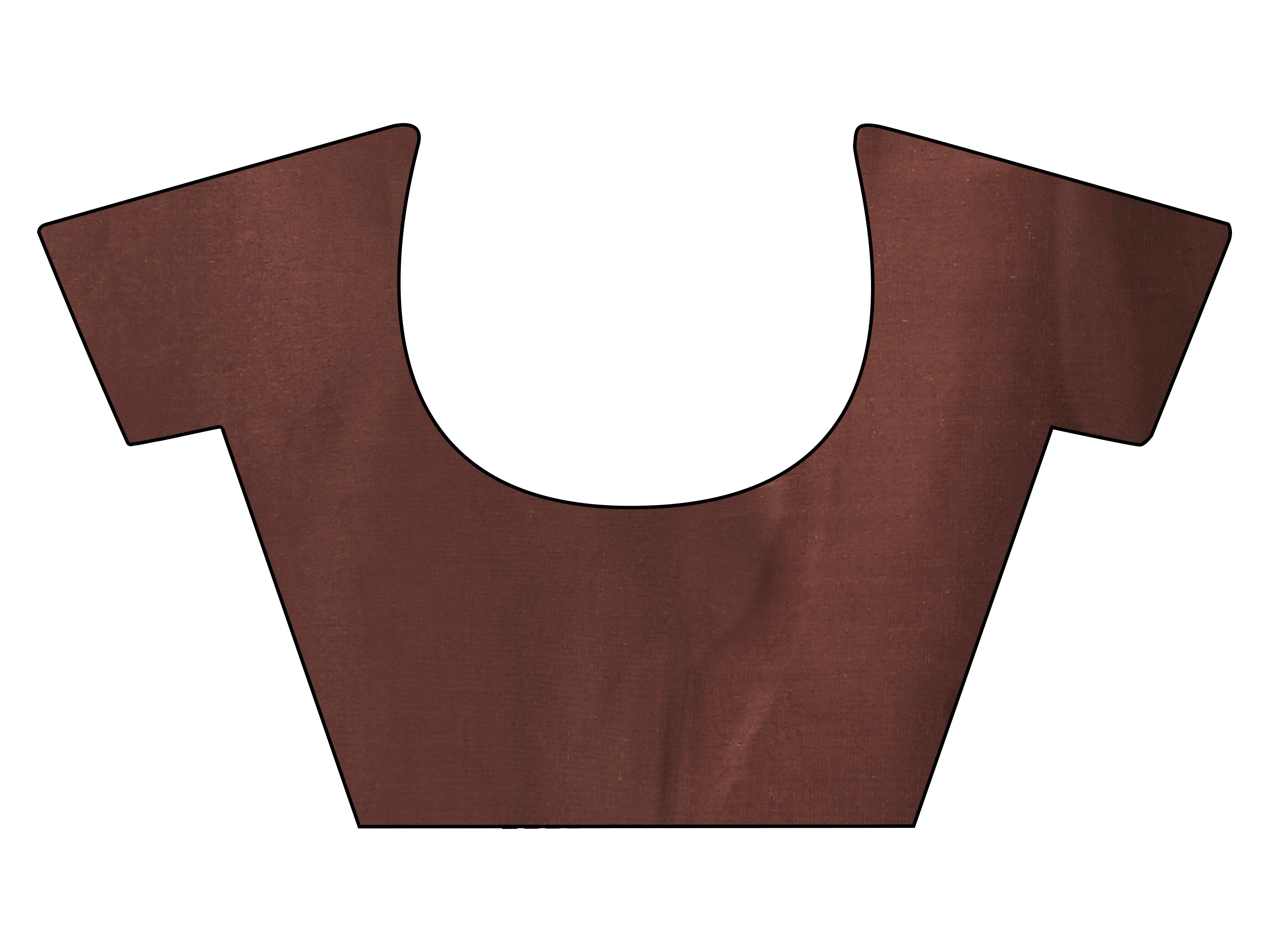 Metallic copper colored designer saree with swaroski work on shoulder portion