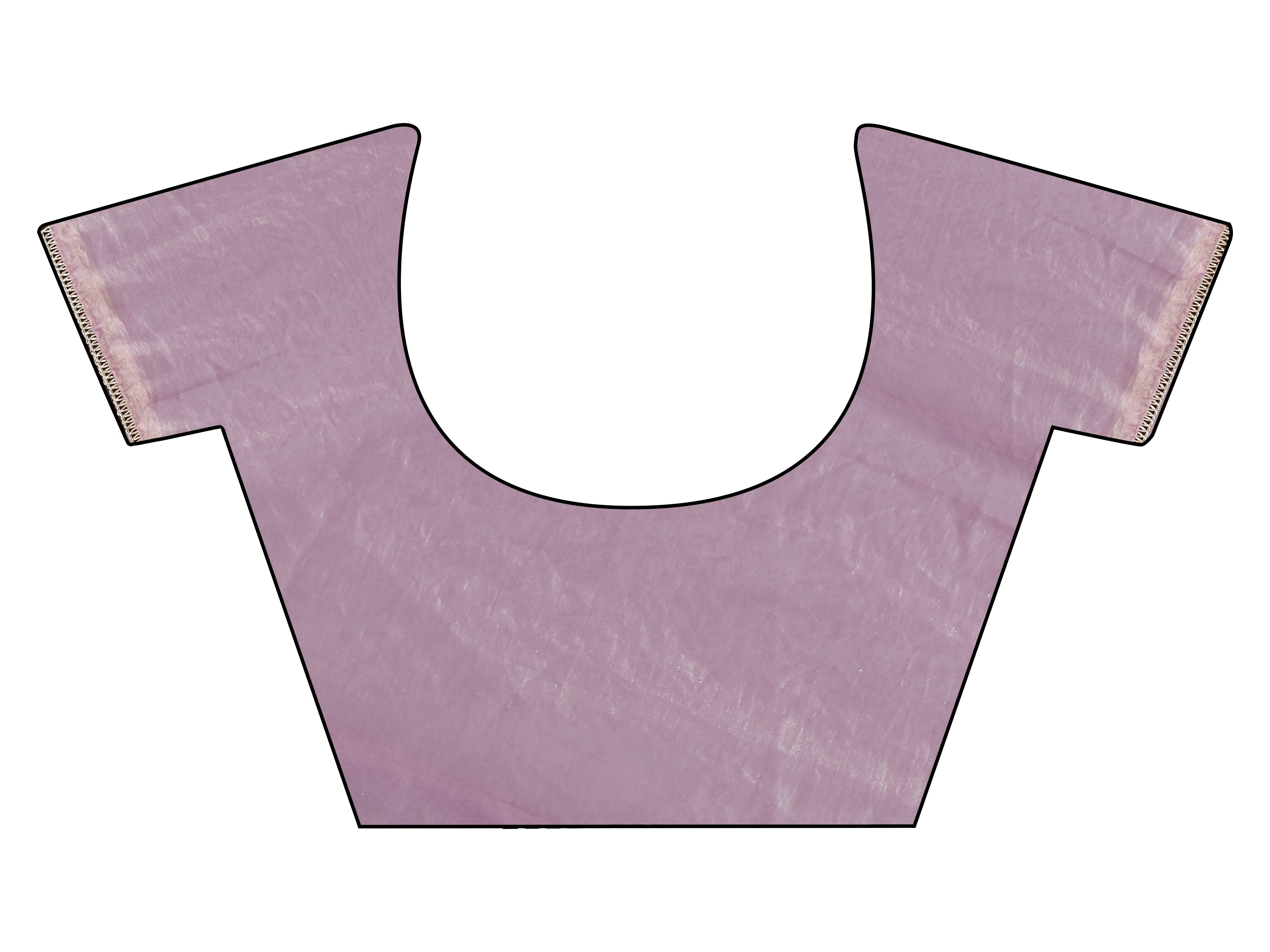 Lavender colored two tone designer saree with swaroski work on shoulder portion and embellished lace