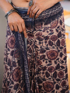 Ready to wear bagru print art silk saree