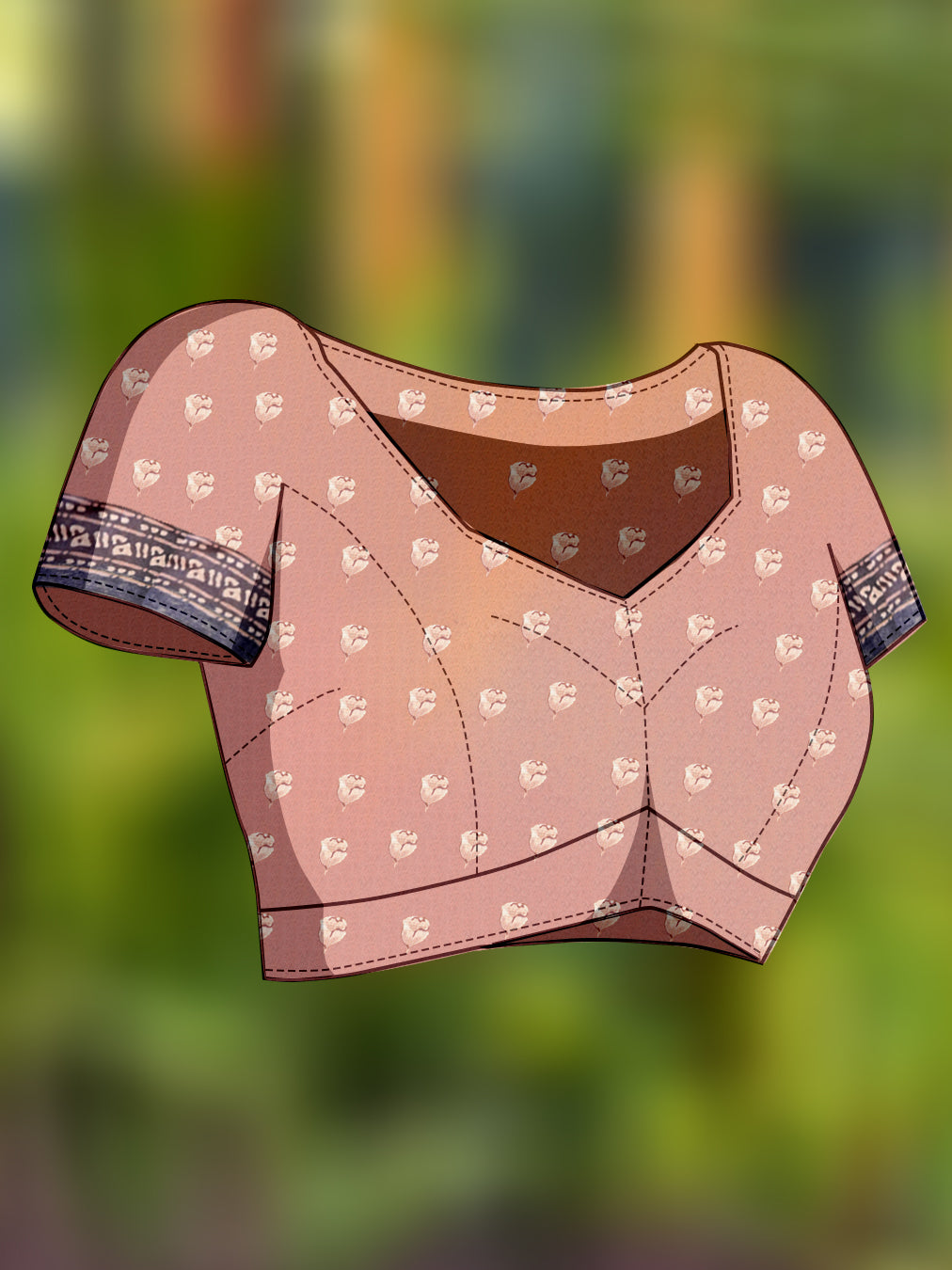 Ready to wear bagru print art silk saree