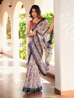Ready to wear bagru print art silk saree