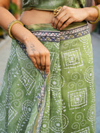 Ready to wear traditional printed cotton saree