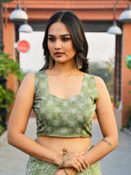 Ready to wear traditional printed cotton saree