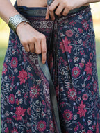Ready to wear multicolred ajrak printed poly cotton saree