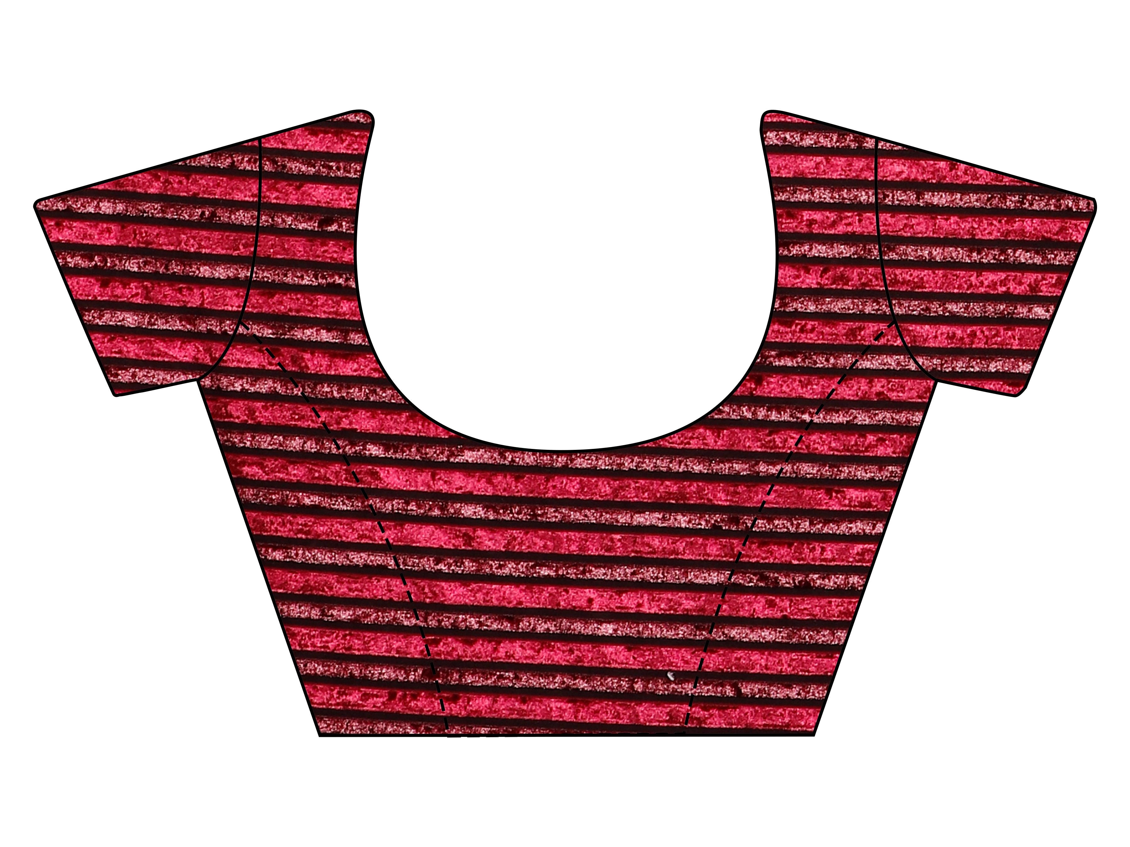 Ready To Wear Black & Maroon Velvet Bollywood Saree with Unstitched Blouse