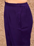 Purple color silk blend with sequinns & thread embroidered Co-ords Set