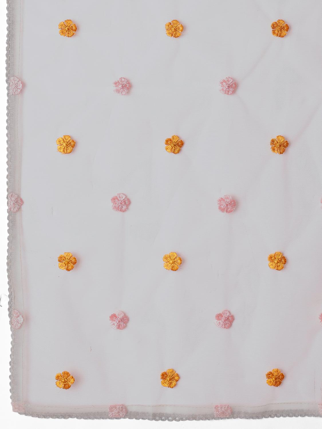 Steel Grey Color Silk Blend V-Neck Straight Kurta Set With Floral Thread Embroidery