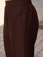 COCO COLOR CHINON SOLID FLARED KURTA SET WITH SEQUENCED DUPATTA