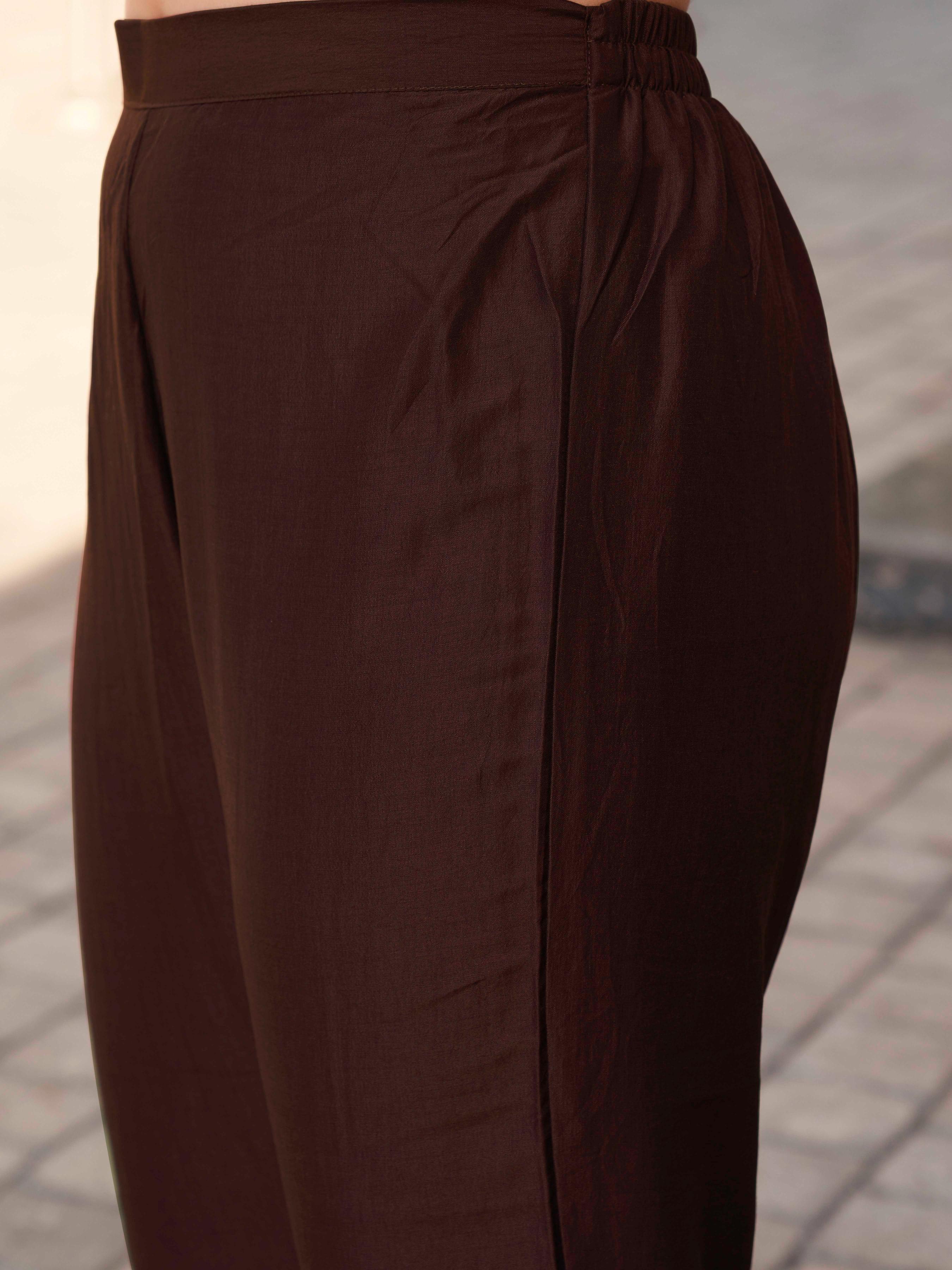 COCO COLOR CHINON SOLID FLARED KURTA SET WITH SEQUENCED DUPATTA