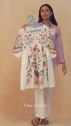 Embroidered Tunic With Trousers Co-Ords