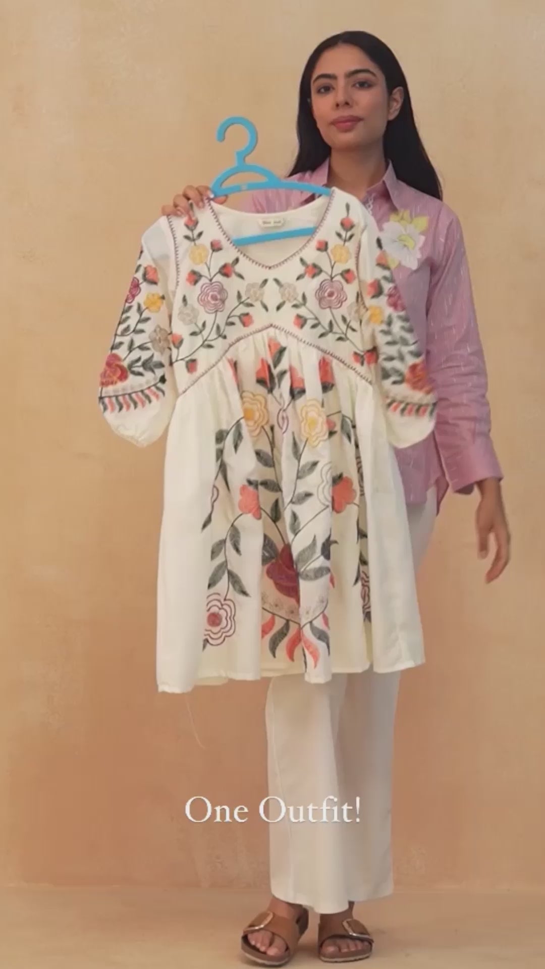 Embroidered Tunic With Trousers Co-Ords