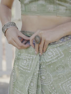 Ready to wear traditional printed cotton saree