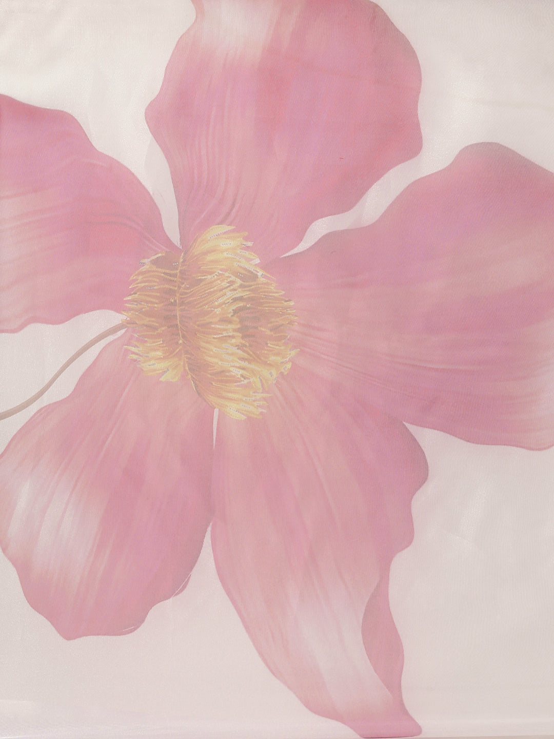 Floral Print Bollywood Tussar Silk Saree  (White, Pink)