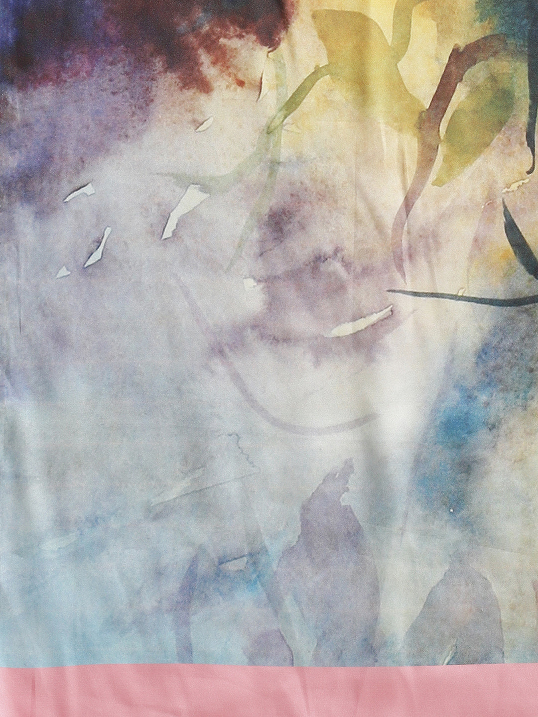 Printed Bollywood Satin Saree  (Multicolor)